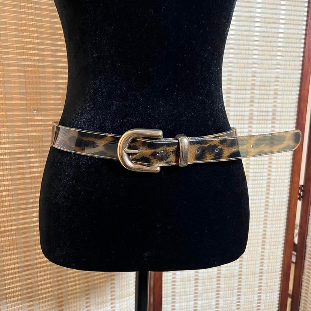 Vintage Y2K Clear Leopard Print Lucid Belt